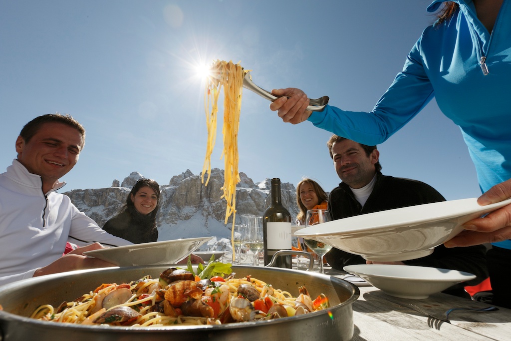 Snowy Dolomites ski landscape